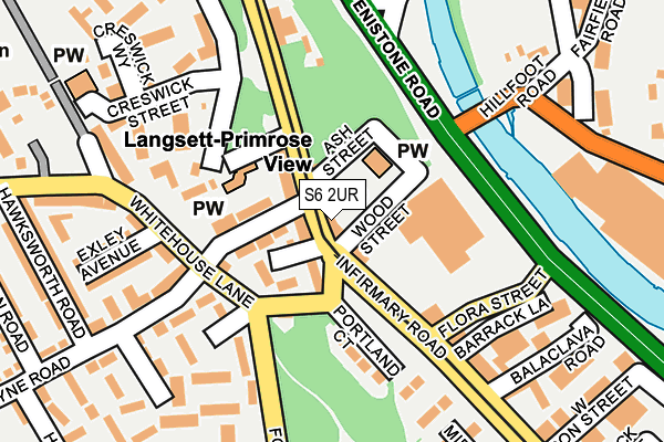 S6 2UR map - OS OpenMap – Local (Ordnance Survey)