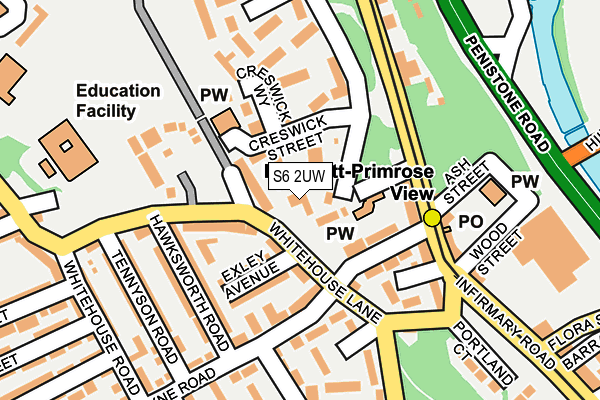 S6 2UW map - OS OpenMap – Local (Ordnance Survey)
