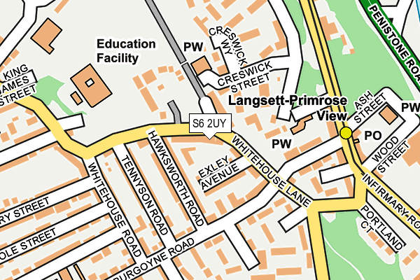 S6 2UY map - OS OpenMap – Local (Ordnance Survey)