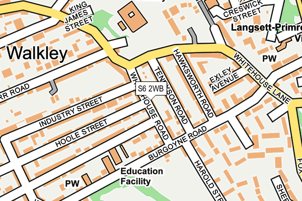 S6 2WB map - OS OpenMap – Local (Ordnance Survey)