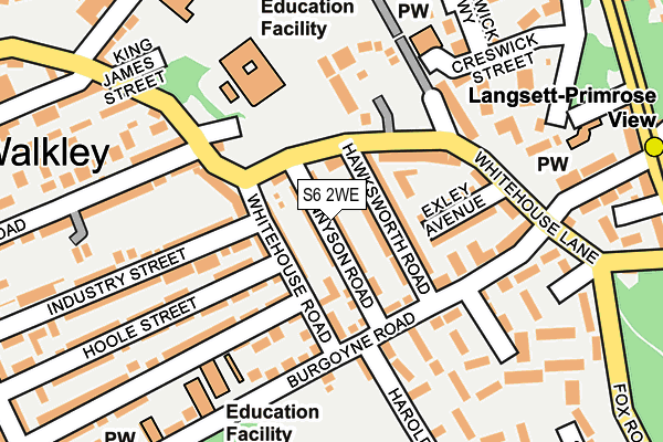 S6 2WE map - OS OpenMap – Local (Ordnance Survey)