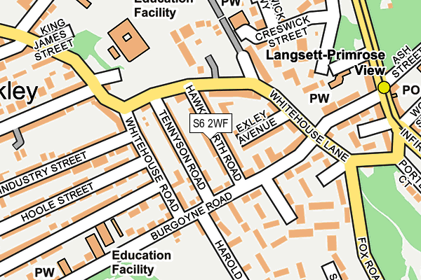 S6 2WF map - OS OpenMap – Local (Ordnance Survey)