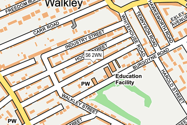 S6 2WN map - OS OpenMap – Local (Ordnance Survey)