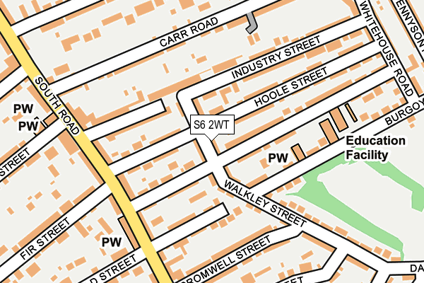 S6 2WT map - OS OpenMap – Local (Ordnance Survey)