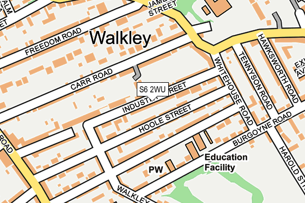 S6 2WU map - OS OpenMap – Local (Ordnance Survey)