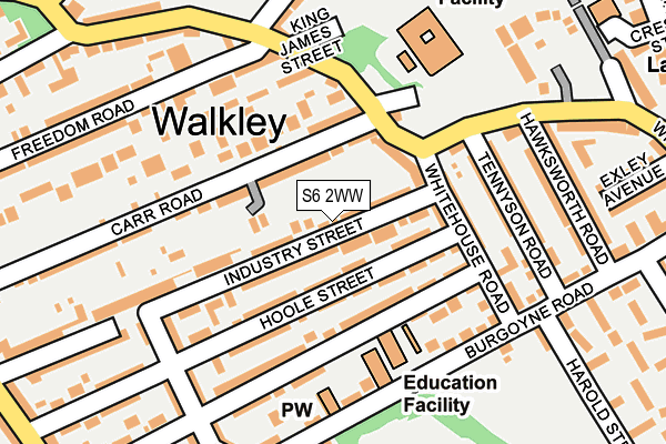 S6 2WW map - OS OpenMap – Local (Ordnance Survey)