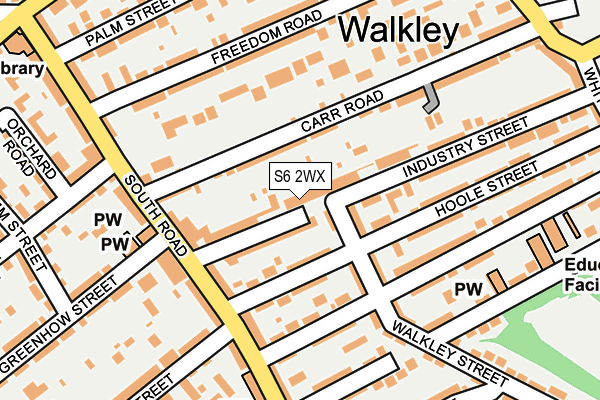 S6 2WX map - OS OpenMap – Local (Ordnance Survey)