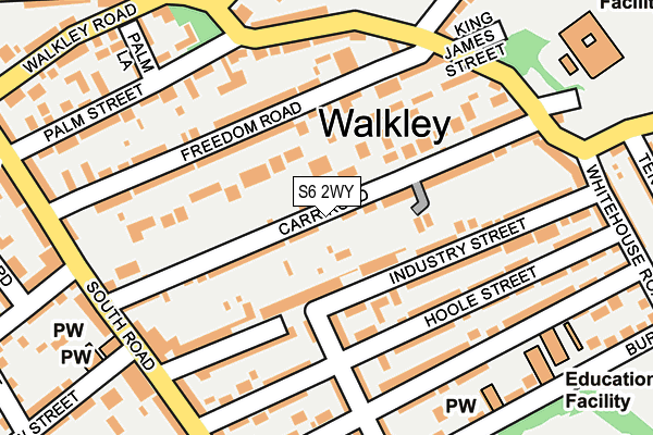 S6 2WY map - OS OpenMap – Local (Ordnance Survey)