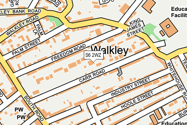 S6 2WZ map - OS OpenMap – Local (Ordnance Survey)