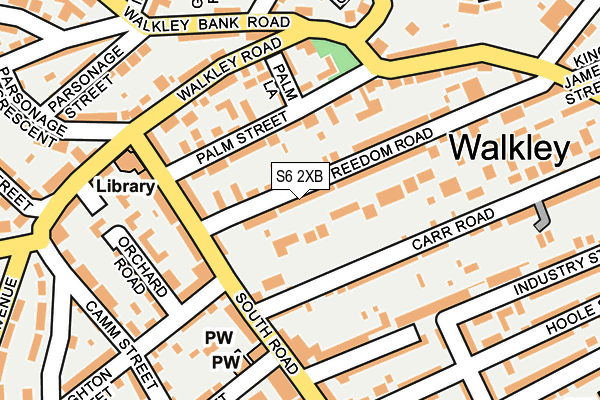 S6 2XB map - OS OpenMap – Local (Ordnance Survey)