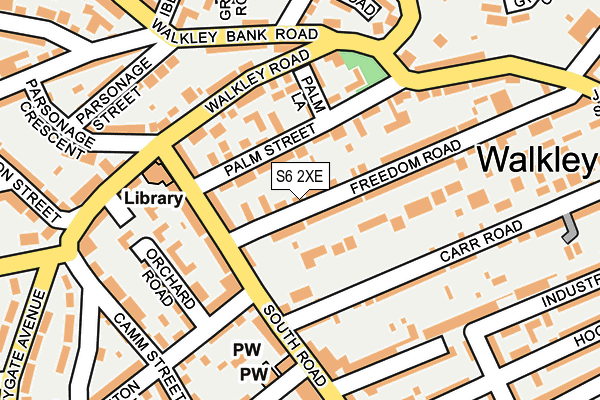 S6 2XE map - OS OpenMap – Local (Ordnance Survey)