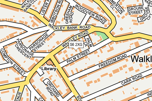 S6 2XG map - OS OpenMap – Local (Ordnance Survey)