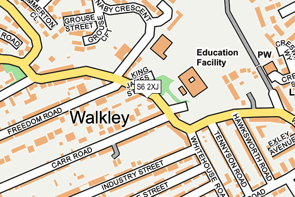 S6 2XJ map - OS OpenMap – Local (Ordnance Survey)