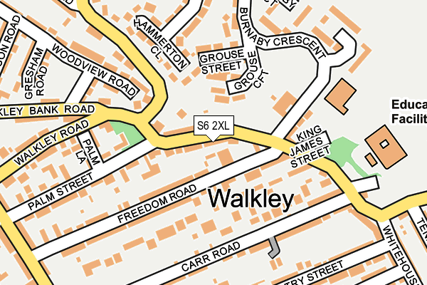 S6 2XL map - OS OpenMap – Local (Ordnance Survey)