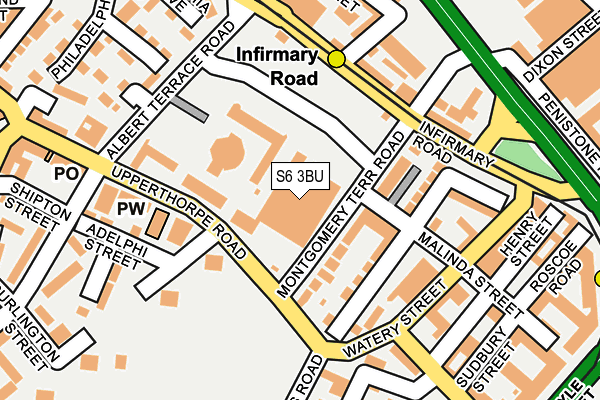 S6 3BU map - OS OpenMap – Local (Ordnance Survey)