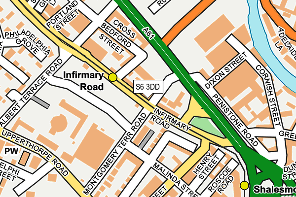 S6 3DD map - OS OpenMap – Local (Ordnance Survey)