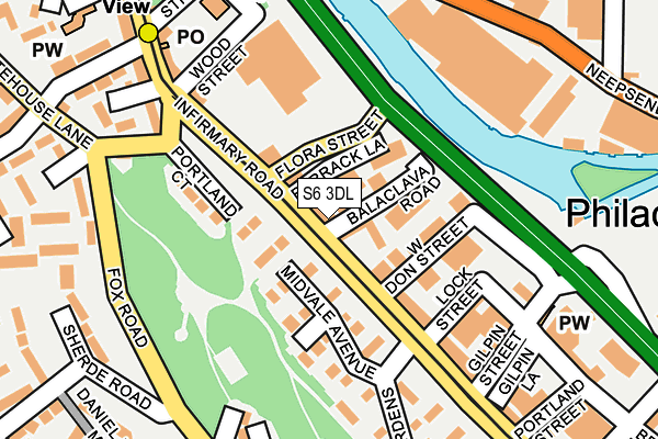 S6 3DL map - OS OpenMap – Local (Ordnance Survey)