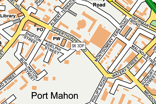 S6 3DP map - OS OpenMap – Local (Ordnance Survey)