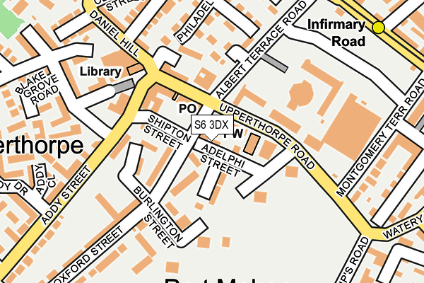 S6 3DX map - OS OpenMap – Local (Ordnance Survey)