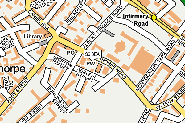 S6 3EA map - OS OpenMap – Local (Ordnance Survey)