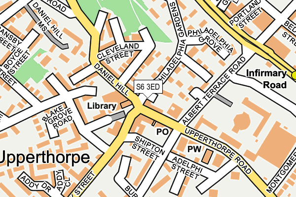 S6 3ED map - OS OpenMap – Local (Ordnance Survey)
