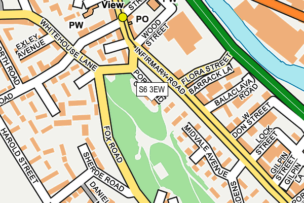 S6 3EW map - OS OpenMap – Local (Ordnance Survey)