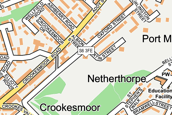 S6 3FE map - OS OpenMap – Local (Ordnance Survey)