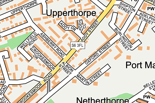 S6 3FL map - OS OpenMap – Local (Ordnance Survey)