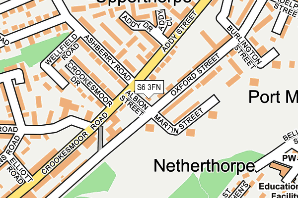 S6 3FN map - OS OpenMap – Local (Ordnance Survey)
