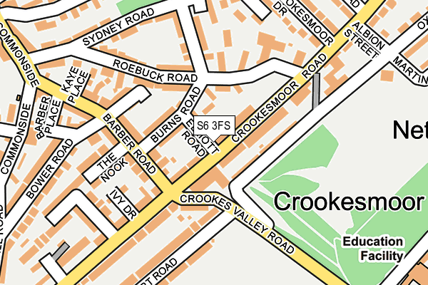 S6 3FS map - OS OpenMap – Local (Ordnance Survey)