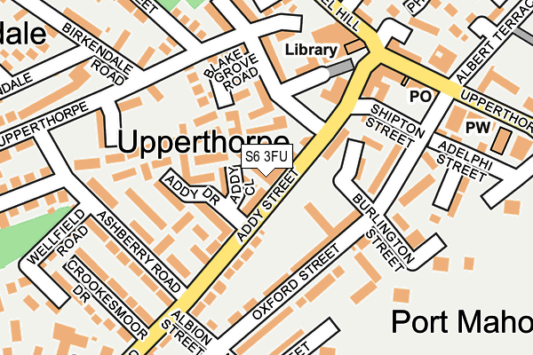 S6 3FU map - OS OpenMap – Local (Ordnance Survey)