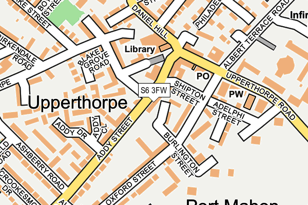 S6 3FW map - OS OpenMap – Local (Ordnance Survey)