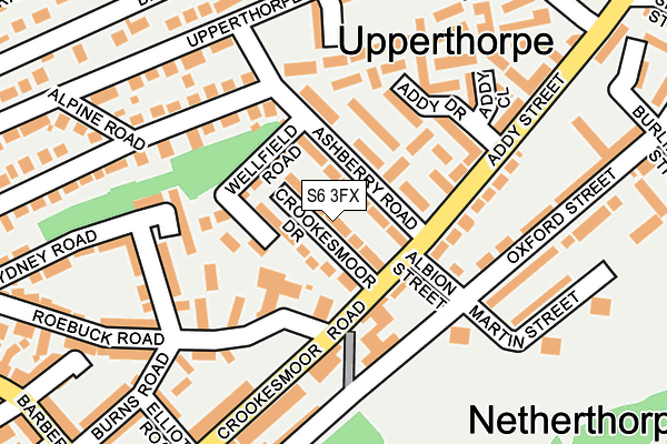 S6 3FX map - OS OpenMap – Local (Ordnance Survey)