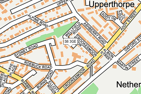 S6 3GE map - OS OpenMap – Local (Ordnance Survey)