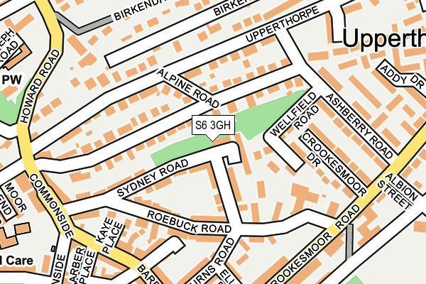 S6 3GH map - OS OpenMap – Local (Ordnance Survey)