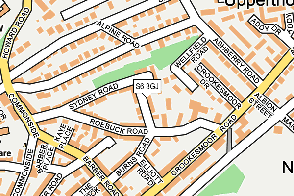 S6 3GJ map - OS OpenMap – Local (Ordnance Survey)