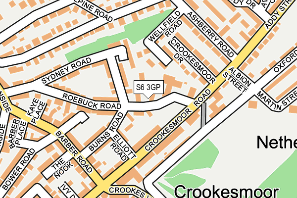 S6 3GP map - OS OpenMap – Local (Ordnance Survey)