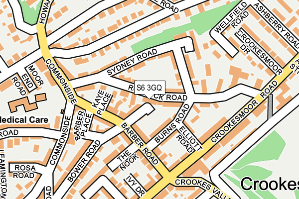 S6 3GQ map - OS OpenMap – Local (Ordnance Survey)