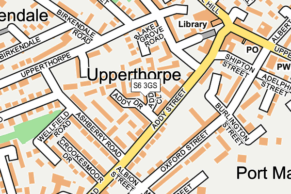 S6 3GS map - OS OpenMap – Local (Ordnance Survey)