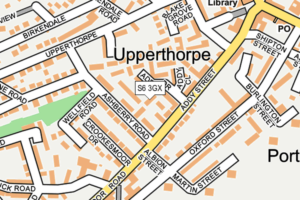 S6 3GX map - OS OpenMap – Local (Ordnance Survey)