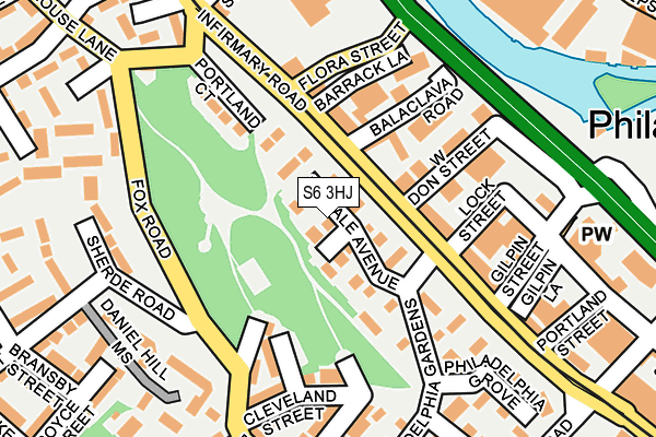 S6 3HJ map - OS OpenMap – Local (Ordnance Survey)