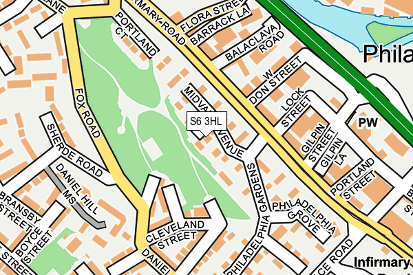 S6 3HL map - OS OpenMap – Local (Ordnance Survey)