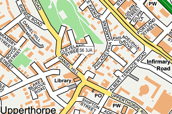 S6 3JA map - OS OpenMap – Local (Ordnance Survey)