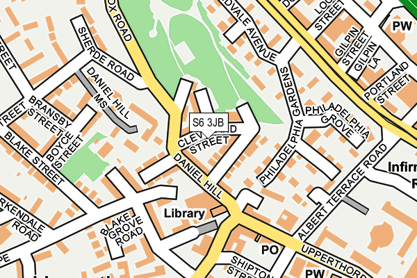 S6 3JB map - OS OpenMap – Local (Ordnance Survey)