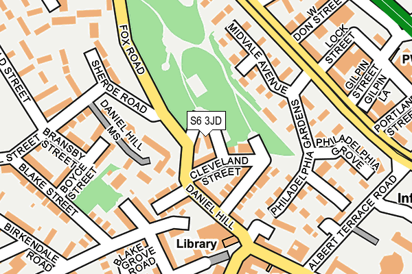 S6 3JD map - OS OpenMap – Local (Ordnance Survey)
