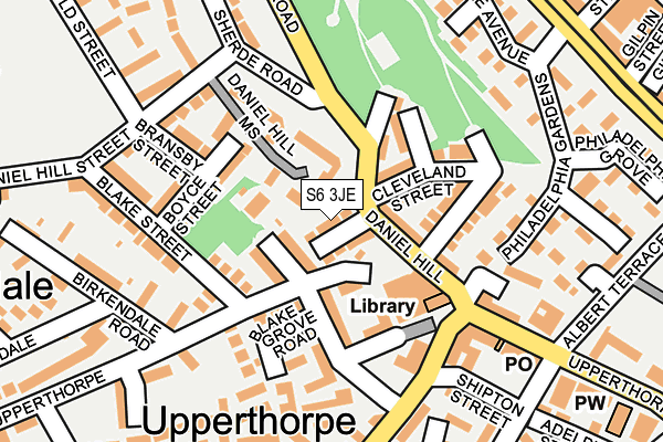 S6 3JE map - OS OpenMap – Local (Ordnance Survey)