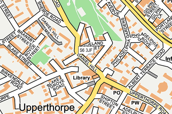 S6 3JF map - OS OpenMap – Local (Ordnance Survey)