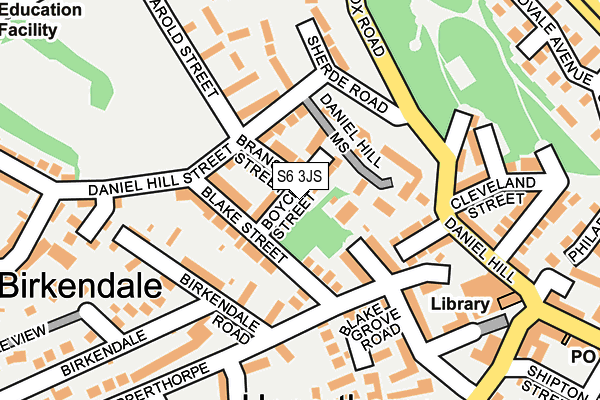 S6 3JS map - OS OpenMap – Local (Ordnance Survey)