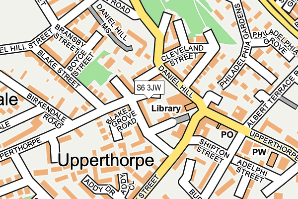 S6 3JW map - OS OpenMap – Local (Ordnance Survey)