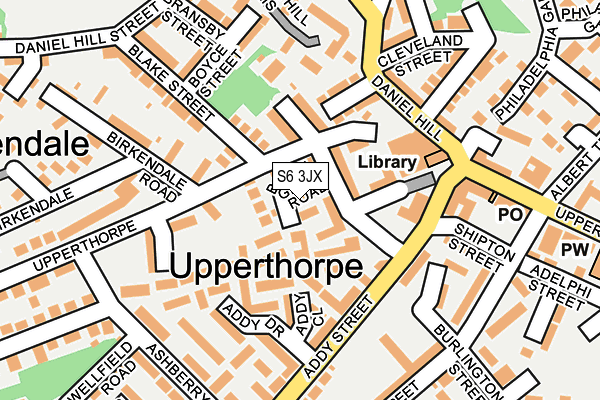 S6 3JX map - OS OpenMap – Local (Ordnance Survey)